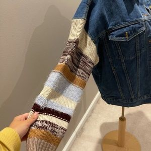 Anthropologie FATE MIXED MEDIA DENIM JACKET